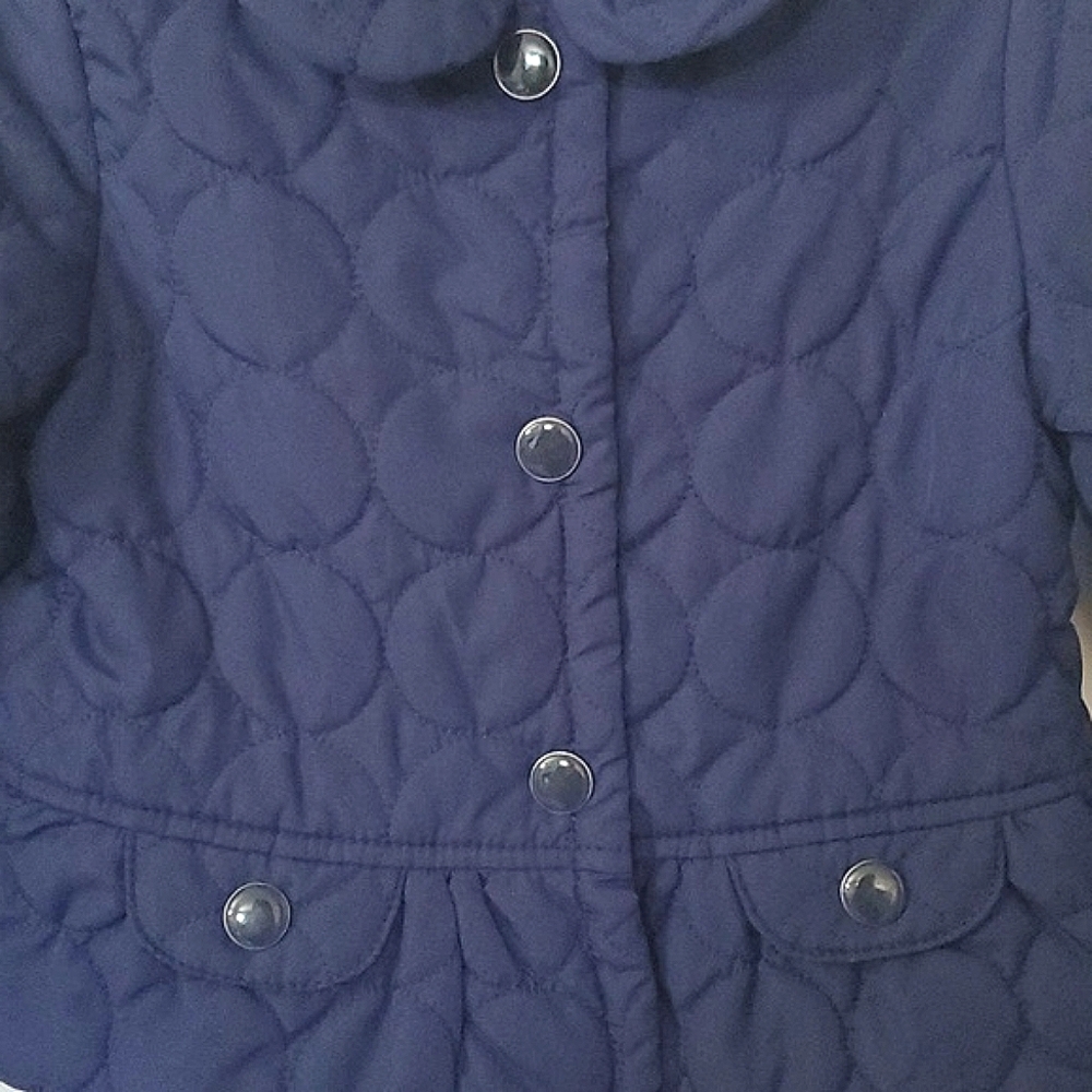 Gymboree Navy Quilted Snap Button Up Jacket Toddler Girls Size 2T - 3T - Picture 8 of 10